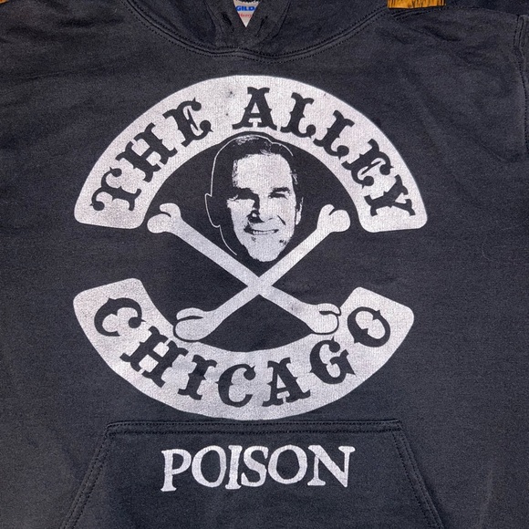 Vintage The Alley Chicago Black Hoodie Unisex Small - Picture 2 of 3